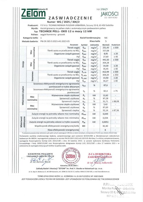 pelet 5KLASA groszek! kocioł piec 10KW 50-100m2 dostawa 0zł!