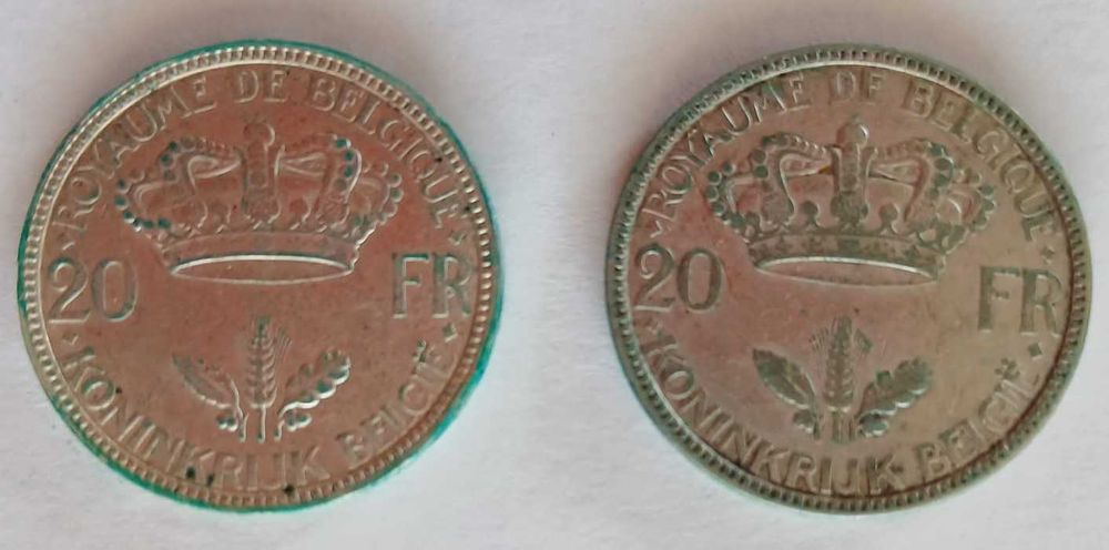 20 franków Leopold III 1935 srebro 2 sztuki