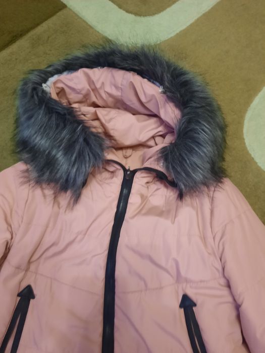 Пуховик, розовий, S-М