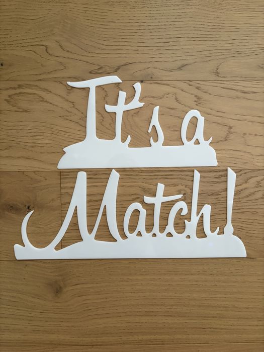 Napis weselny „It’s a Match”
