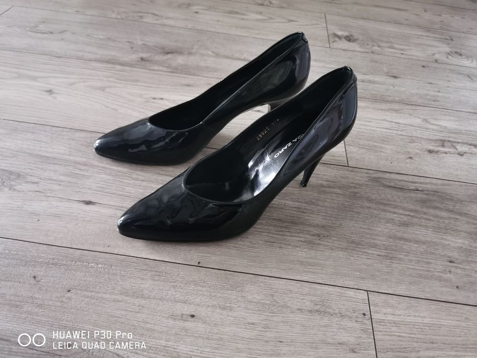 Szpilki lakierki r 45 czarne wygodne klasyczne