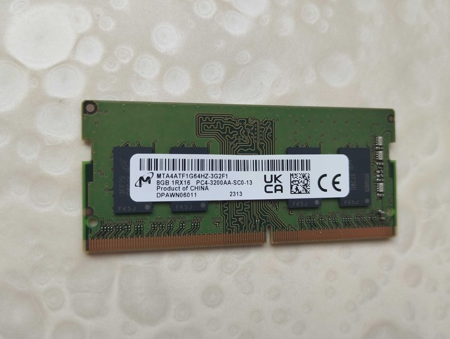 Pamięć RAM SODIMM 8GB Micron DDR4 3200MHz CL22 [100% sprawna] do laptopa