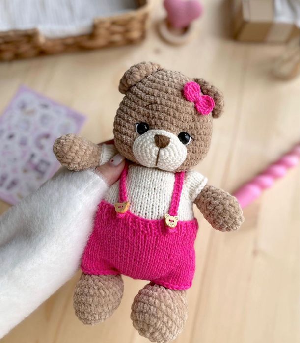 Игрушка амигуруми, плюшевый мишка, мишка, игрушка мишка