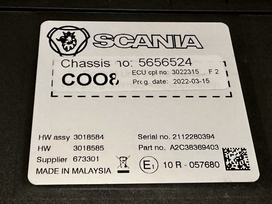Koordynator komputer ECU C008 Scania S Nowy Model