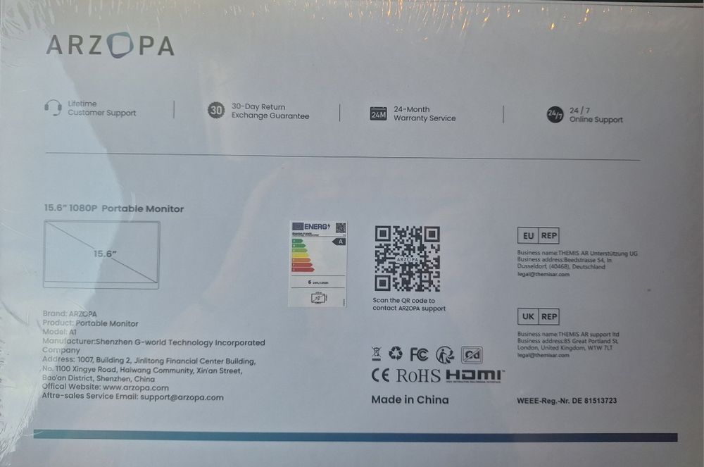 Продам ARZOPA Портативний моніторонітор новий.