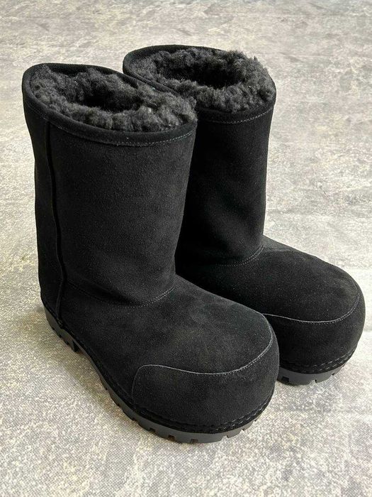 BALENCIAGA ALASKA High Fur Boots black ботинки чоботи чорні сапожки
