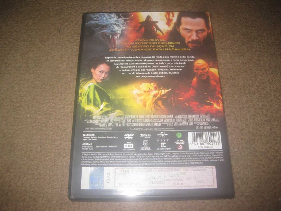 DVD "47 Ronin - A Grande Batalha Samurai" com Keanu Reeves