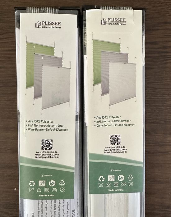 2 Cortinas Plissee ( estore )  130 x 95