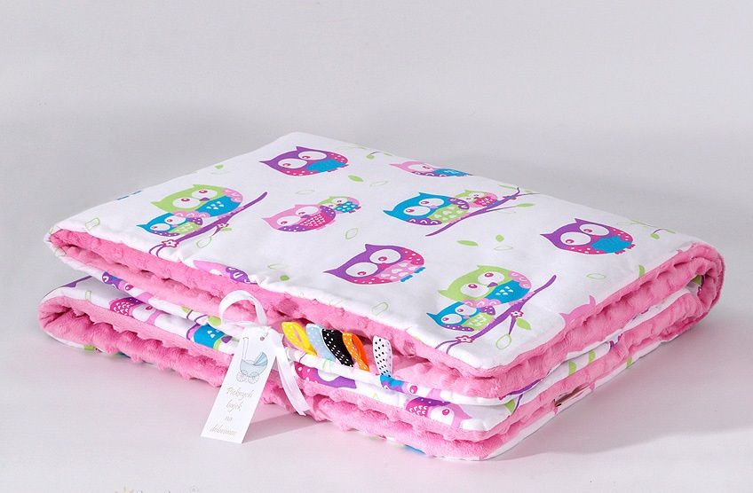 Manta para bebe com peluche 75 x 100 cm dupla face 100 algodao