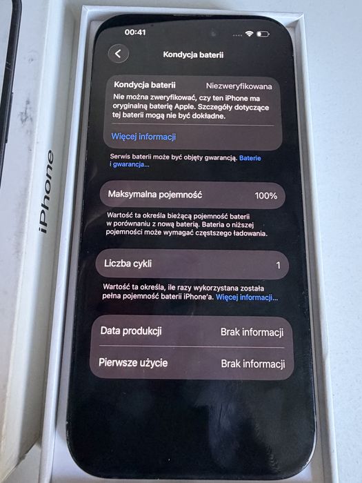 iPhone 15 128gb Black Nowa Bateria 100%