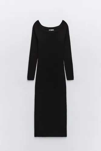 ZARA L 40 sukienka wiskoza dzianinowa damska czarna