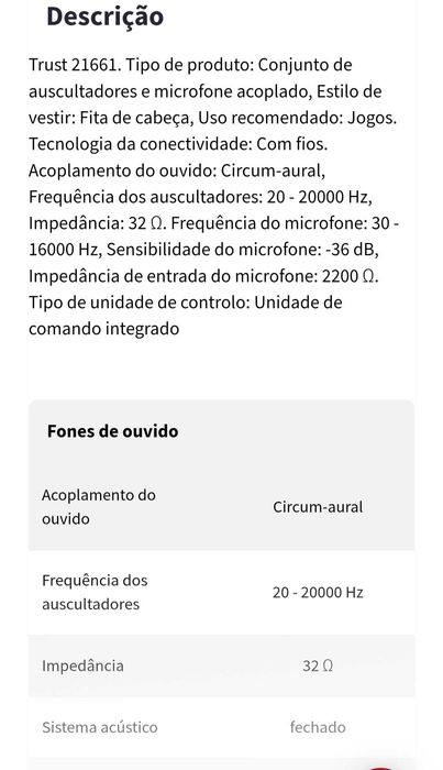 Auscultadores com fios novo Trust