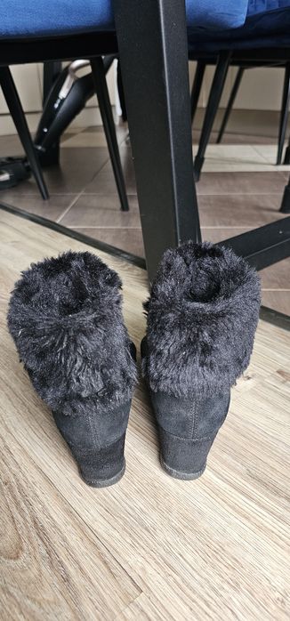 Geox damskie botki ocieplane na koturnie rozmiar 38 wkładka 24cm