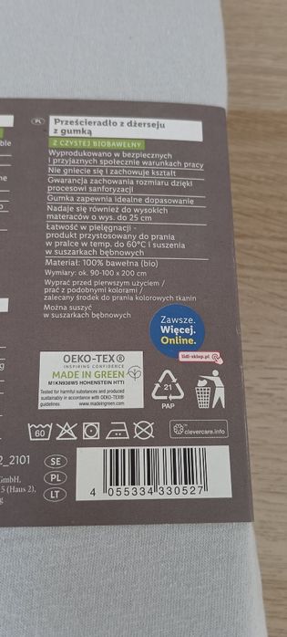 Prześcieradło z dżerseju z gumką