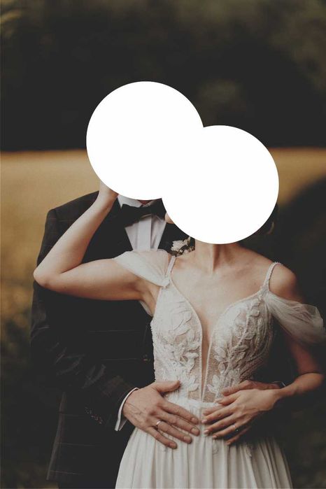 Suknia ślubna Fulara&Żywczyk rozm. 36 Muślin Dekolt V