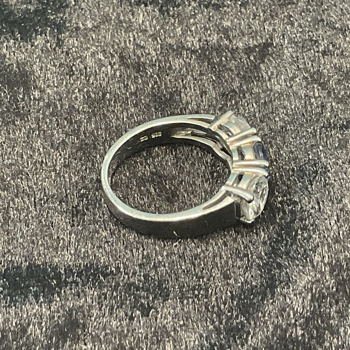 Anel prata 925 pedras azul tam,15,5 m