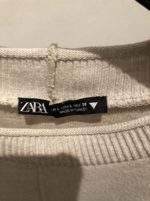 Сукня zara тепла розмір 14 молочного кольору з коротким рукавом