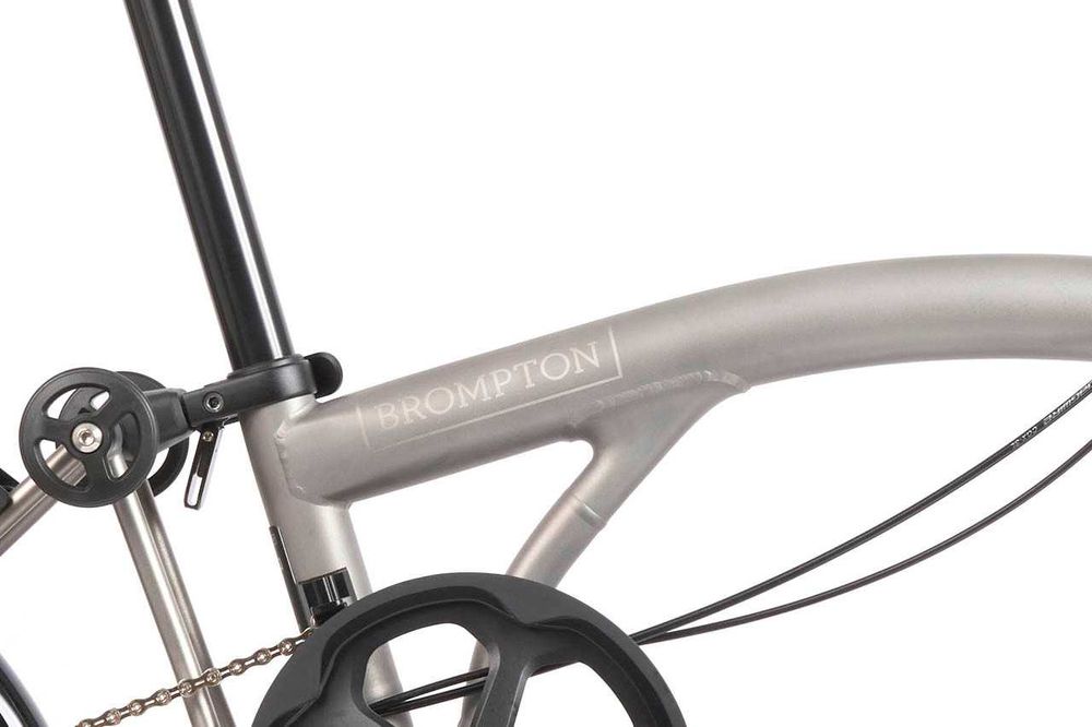 Rower składany Brompton T-line M4L Blasted Titanium. Tytan,Carbon