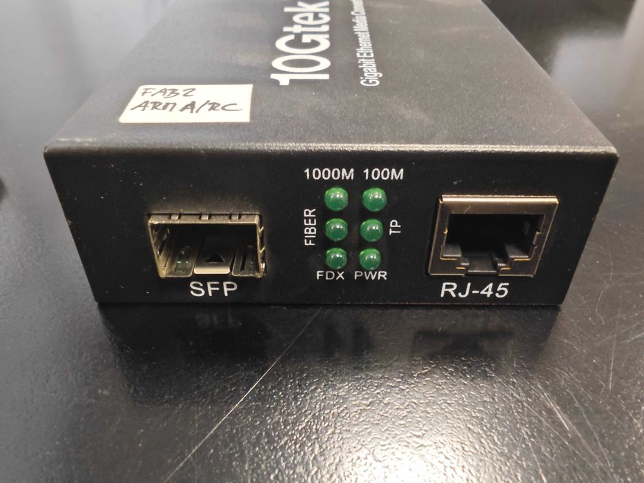 Conversor de Média Gigabit Ethernet – 10Gtek + Módulo SFP Ipolex LX + Fonte alimentação 5V