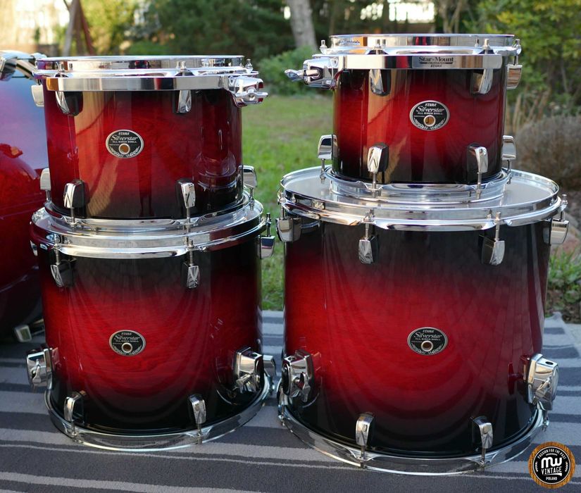 ‼️ Perkusja Tama Silverstar Custom 22”, 10”, 12", 14", 16" Red Black‼️