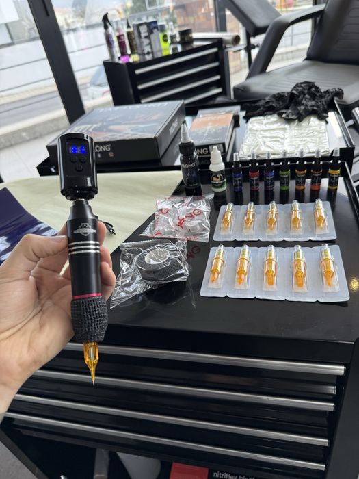 Kit Tattoo Completo com Pele para treinar tatuagens / Sem Fios - Pen