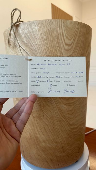 Ekskluzywna monolityczna donica z jednego pnia brzozy 45,9 cm - wood4mood