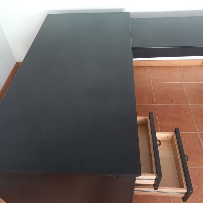 Secretária em L Preta