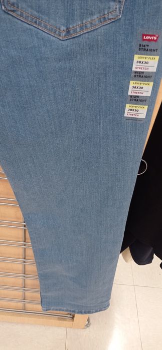 Oryginalne spodnie jeansowe Levi's Strauss 514 38/30 nowe za 1/3 ceny