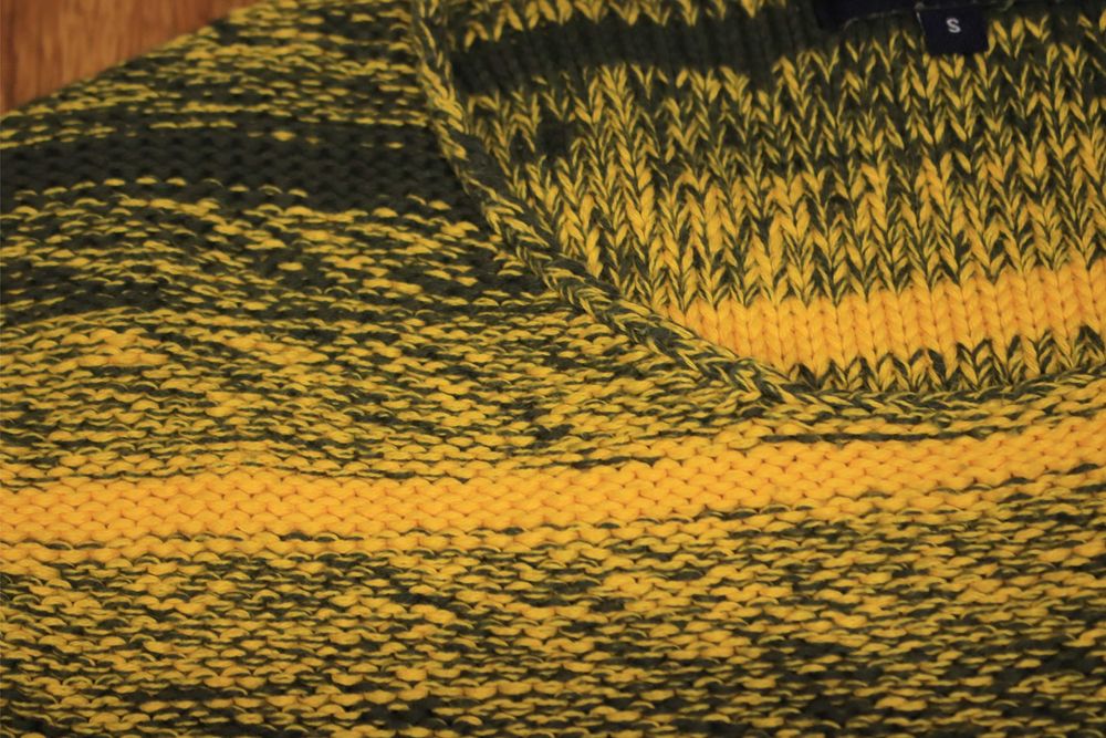 Sweter McNeal r. S żółty okrągły dekolt bawełna