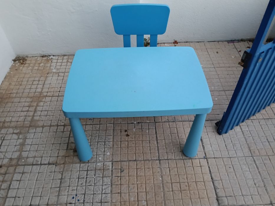 3 peças de criança mesa e cadeira