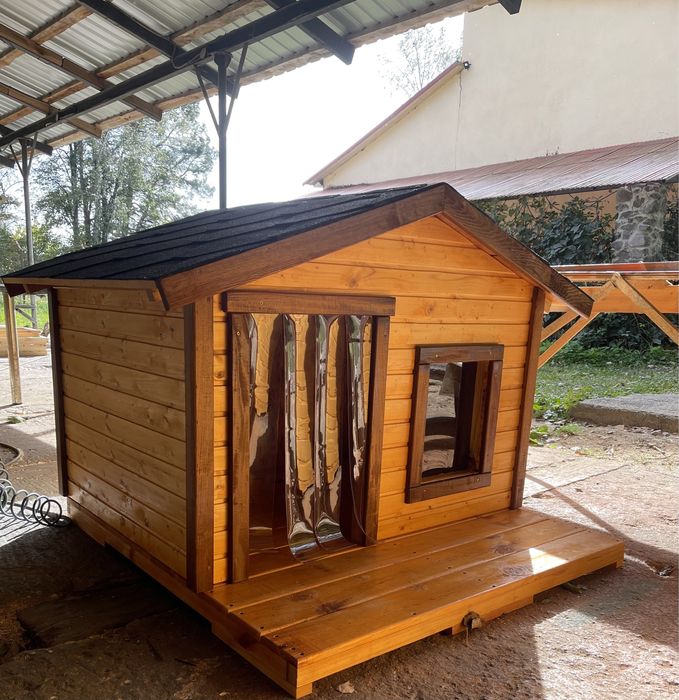 Будка собача деревяна буда собакам котам