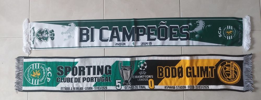 2 echarpes bufandas,fo sporting historicos