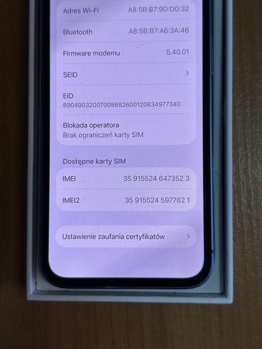 iPhone 13 Mini 128 GB Midnight bat 87% Wrocław Centrum