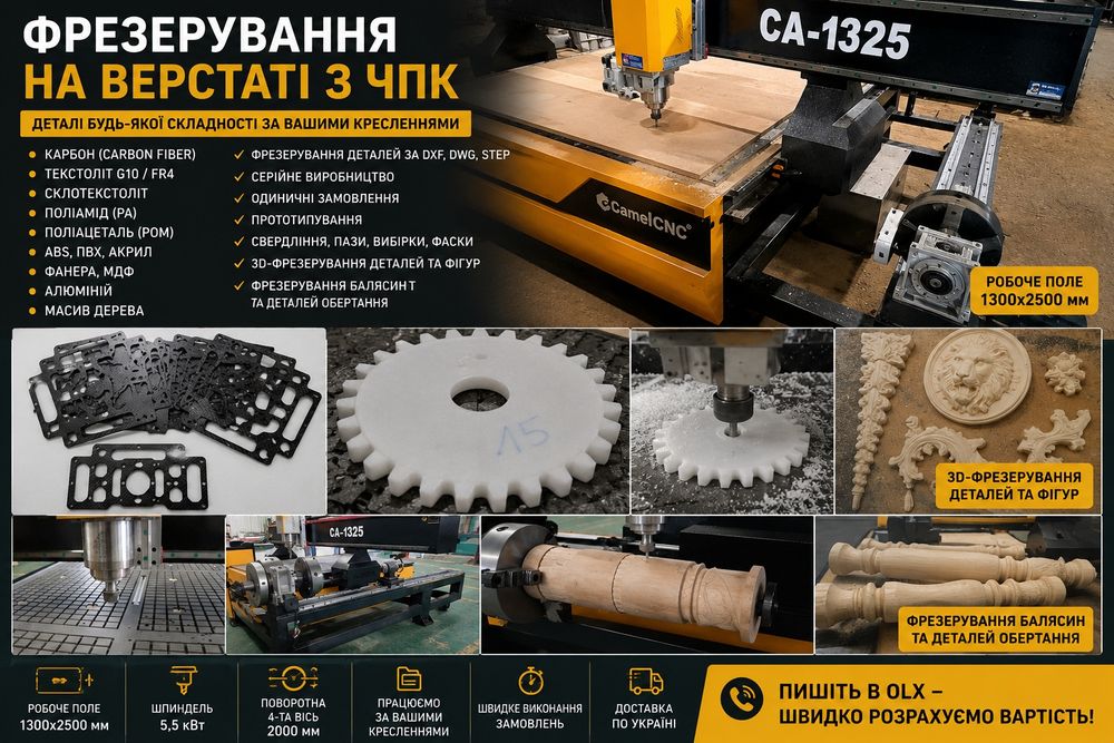 Фрезерні роботи, Розкрій на верстаті з ЧПК, Розкрій листових матеріалів, обробка на ЧПК верстаті , обработки на станке с ЧПУ