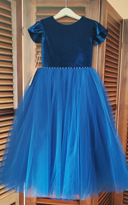 Синє пишне плаття 110-116  на свято, Нарядное платье для девочки