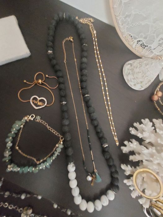 Fios, pulseira e aneis aço e prata