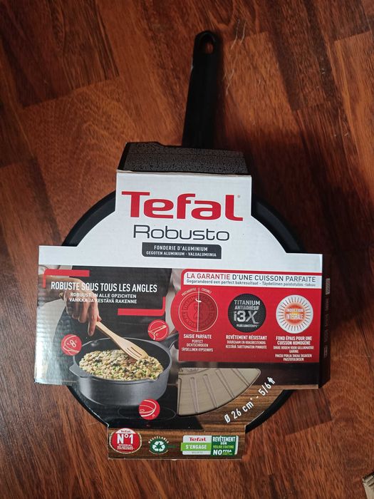NOWY Garnek patelnia do bigosu Tefal Robusto świetna jakość 26 cm śr,