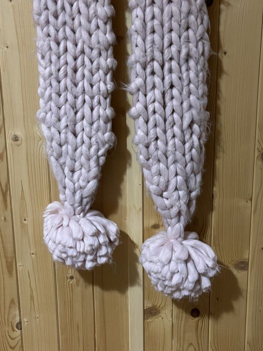 Śliczny lawendowy gruby szal