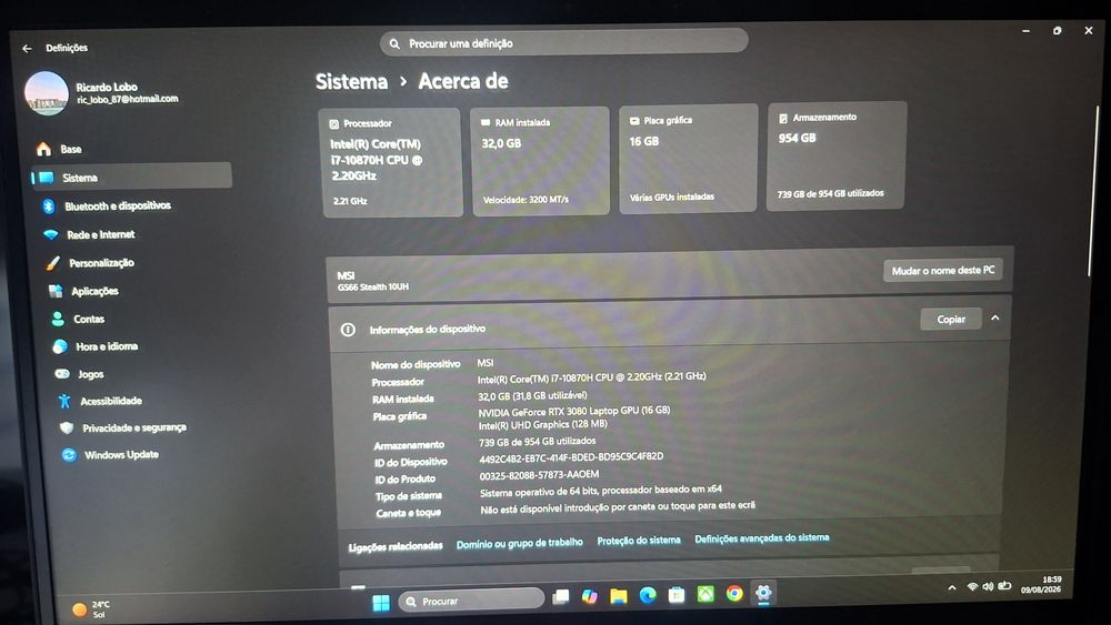 Msi Stealth GS66 RTX 3080 16gb