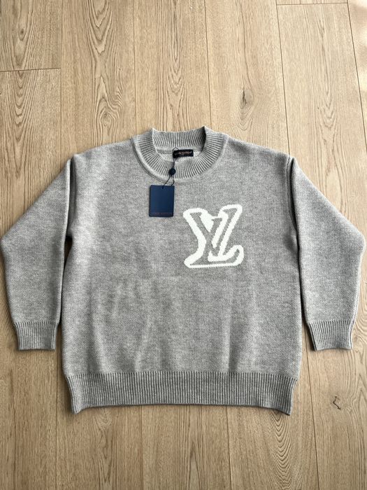 トップス LOUIS VUITTON knit sweater gray Louis Vuitton Grey Knit Sweater – Size S – New with Tags Custóias