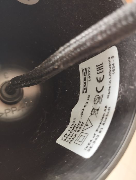 Candeeiro suspenso de teto preto arame metal  IKEA Novo