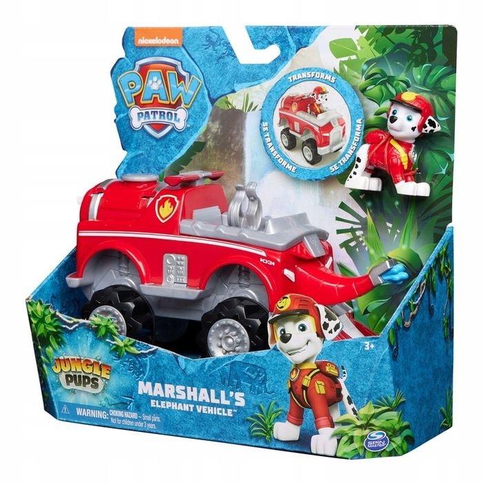 Psi Patrol Pojazd Z Dżungli Jungle Marshall + Figurka Czerwona