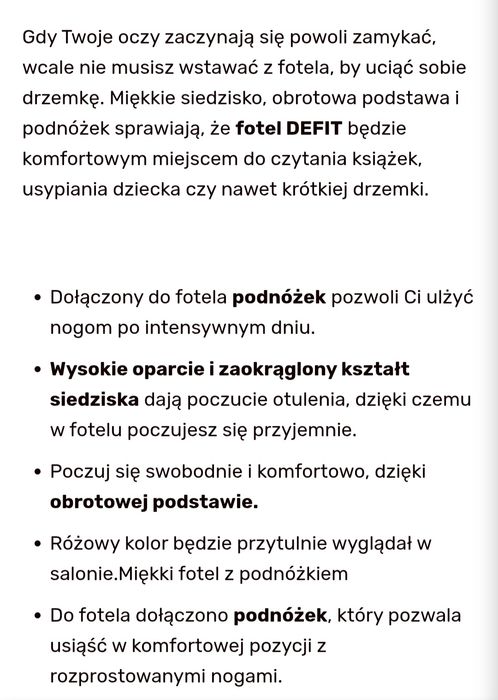 Fotel z podnóżkiem różowy wypoczynkowy