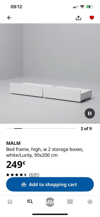 Cama Solteiro IKEA branca com gavetas