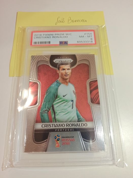 Cristiano Ronaldo #154 Panini Prizm 2018 PSA 9 e 8