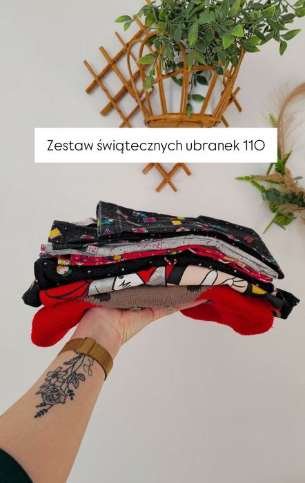Zestaw ubranek świątecznych święta sukienka legginsy Boże Narodzenie