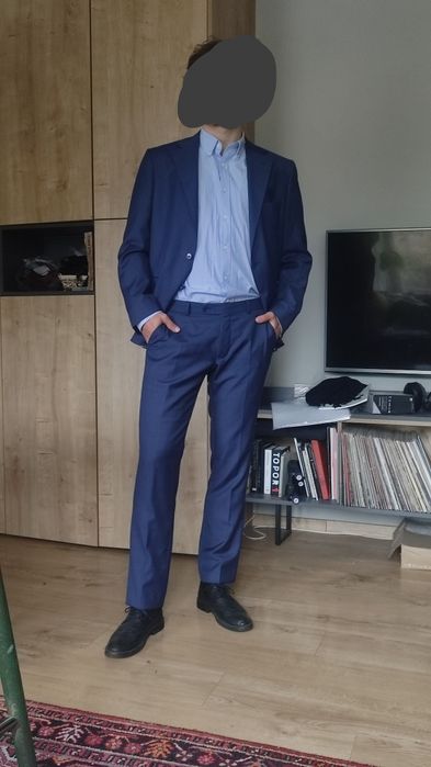 Garnitur komplet Lancerto Wełna Spodnie i marynarka klasyczny krój