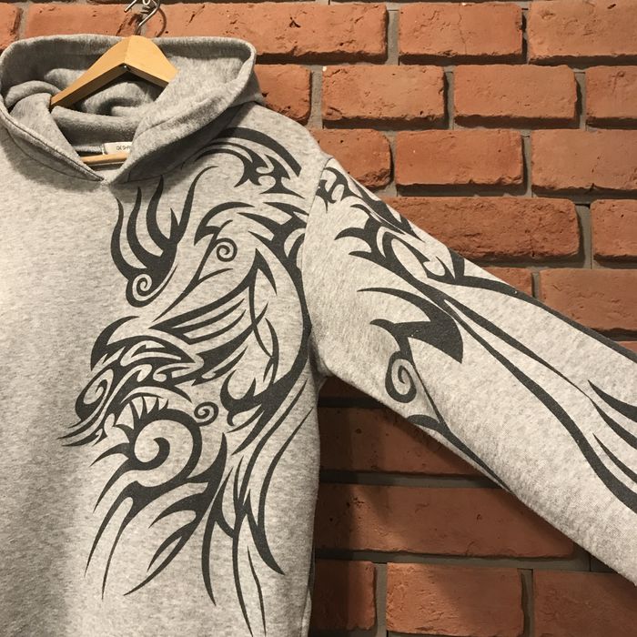 bluza vintage tribal alternative szara hoodie tattoos z triabalem y2k