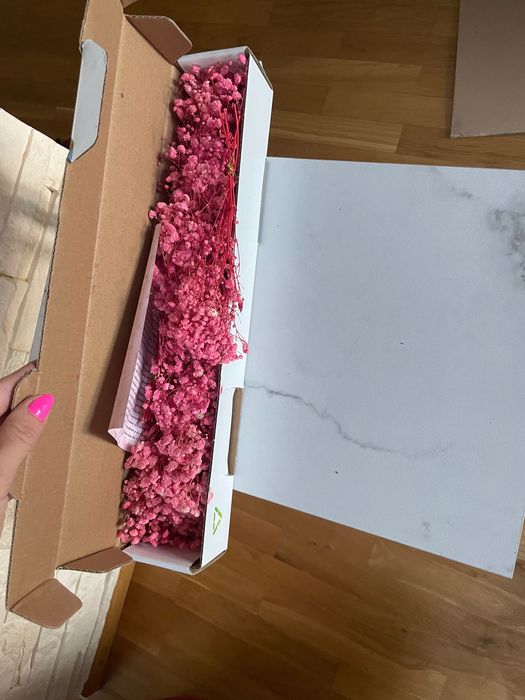 Mini Gipsophila Suszona Różowa 65szt Dekoracja DIY 15cm