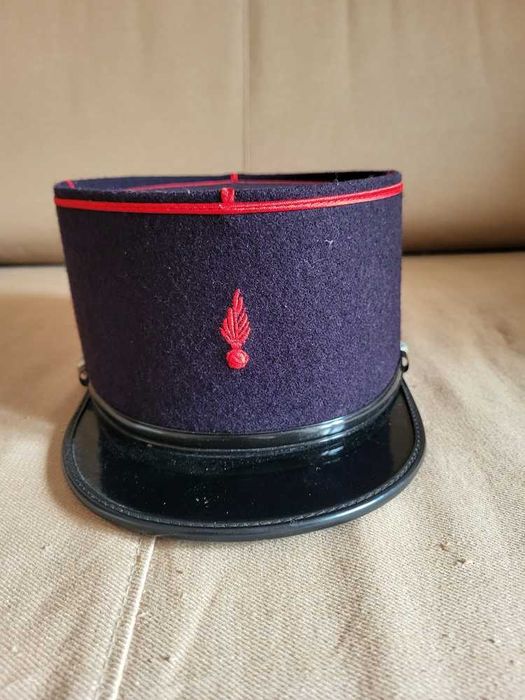 Chapéu Képi de Cerimônia de Bombeiro Francês "Sapeurs-Pompiers"